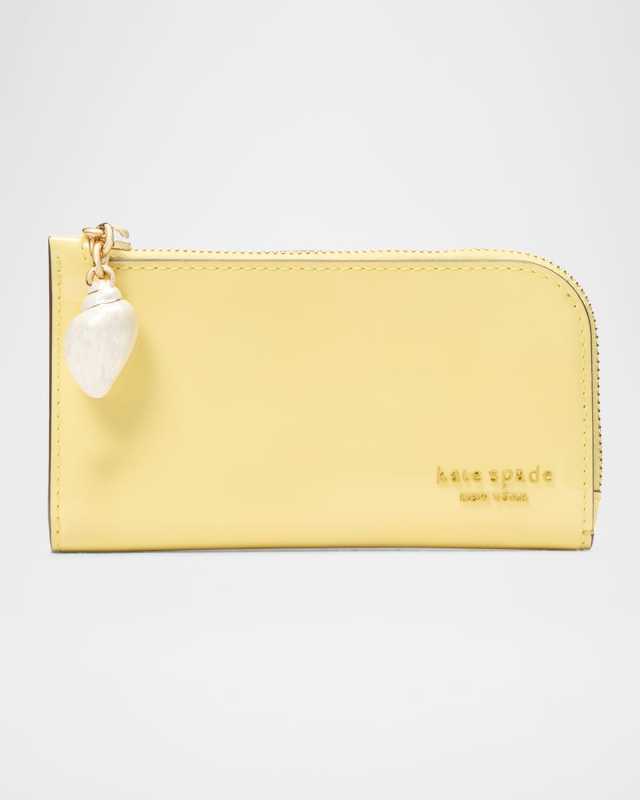 devin small patent leather bifold wallet